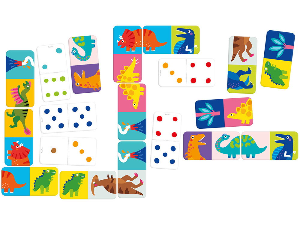 CzuCzu Dinosaurs Domino Puzzle hra 28 dielikov ZA4222 – Obrázok 2
