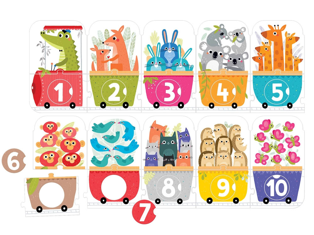CzuCzu Puzzle s vláčikom na počítanie dier ZA4073 – Obrázok 2