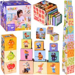 Vzdelávacie kockové puzzle pre deti - kreatívne puzzle 10 dielikov