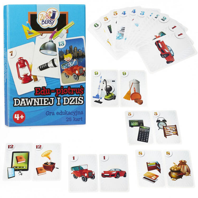 Muduko Piotruś Karty VTEDY A DNES 25 kariet - vzdelávacia hra GR0525