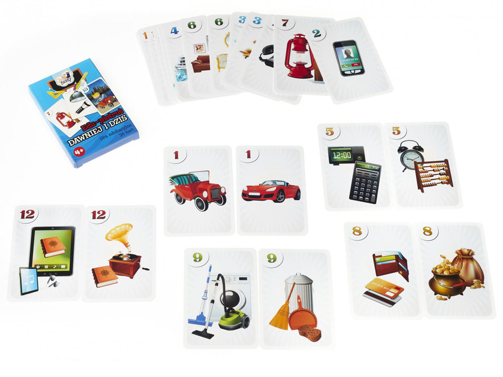 Muduko Piotruś Karty VTEDY A DNES 25 kariet - vzdelávacia hra GR0525 – Obrázok 2