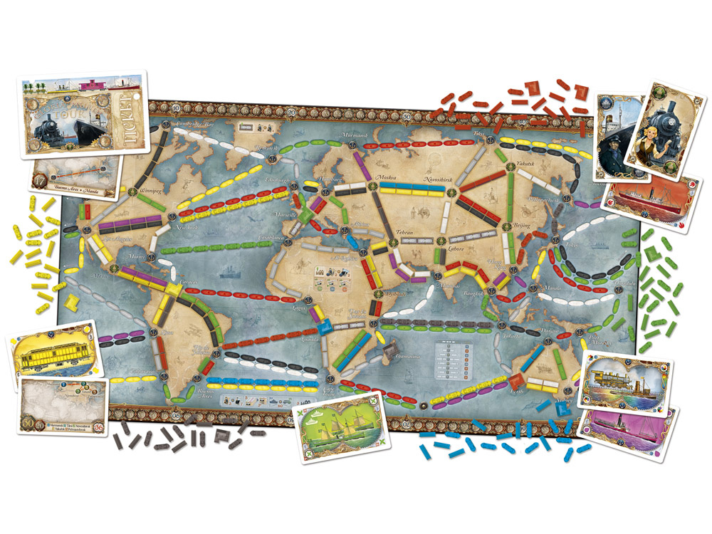Hra Rebel Ticket to Ride Around the World - obojstranná hracia doska GR0750 – Obrázok 4