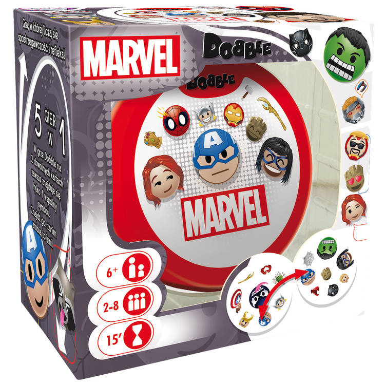 Kartová hra Rebel Dobble Marvel Emoji - okrúhle hracie karty GR0773