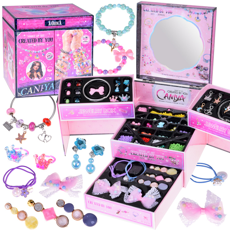 Skladacia šperkovnica s korálkami, ozdoby do vlasov - urob si sám