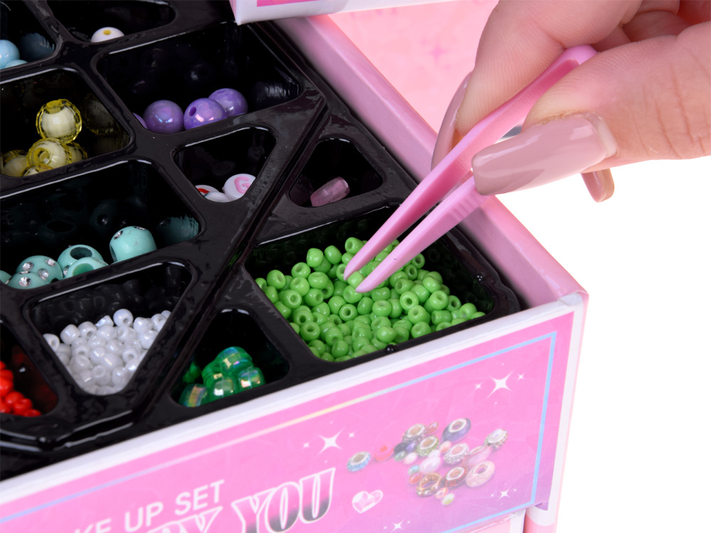 Skladacia šperkovnica s korálkami, ozdoby do vlasov - urob si sám – Obrázok 7