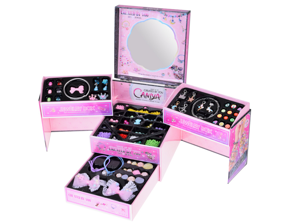 Skladacia šperkovnica s korálkami, ozdoby do vlasov - urob si sám – Obrázok 6