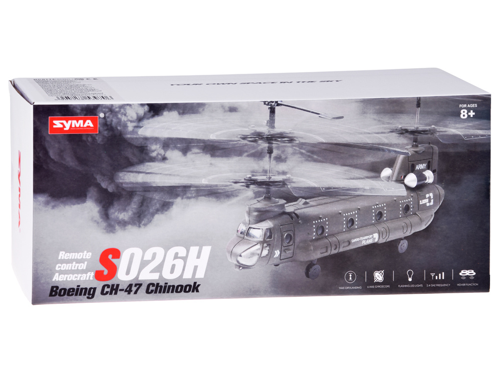 Diaľkovo ovládaný vrtuľník Syma S026H Chinook s gyroskopickou stabilizáciou RC0714 – Obrázok 4