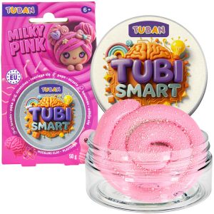 Tubi Smart Milky Pink senzorická plastelína - naťahuje sa, vystreľuje, poskakuje