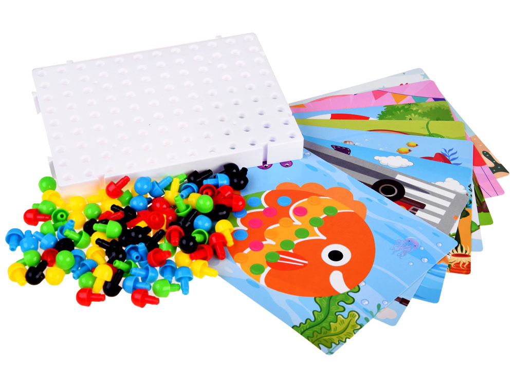 Vzdelávacie farebné puzzle s gombíkovými motívmi pre deti ZA4191 – Obrázok 2