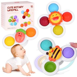 Senzorická hračka Fidget Spinner s prísavkou 3 ks