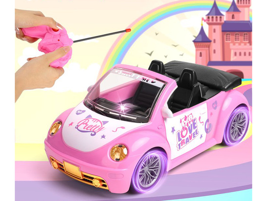 Ružové kabrioletové auto s diaľkovým ovládaním pre bábiky ZA5908 – Obrázok 2