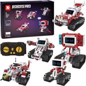 Sada technických kociek Robots Pro 5 v 1 s diaľkovým ovládaním a LED obrazovkou RC0741
