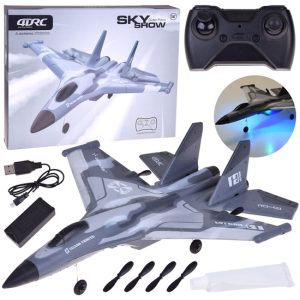 Ľahké skladacie penové lietadlo Sky Show s LED USB diskom RC0721