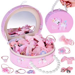 Očarujúca šperkovnica z ekokože so zrkadlom a vlasovými doplnkami ZA5737