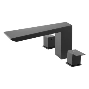 Rímska vaňová batéria s 3 otvormi a 2 rukoväťami, vaňová batéria z nehrdzavejúcej ocele s úzkym výtokom na montáž na podlahu na umývanie domácich zvierat, kúpanie dospelých