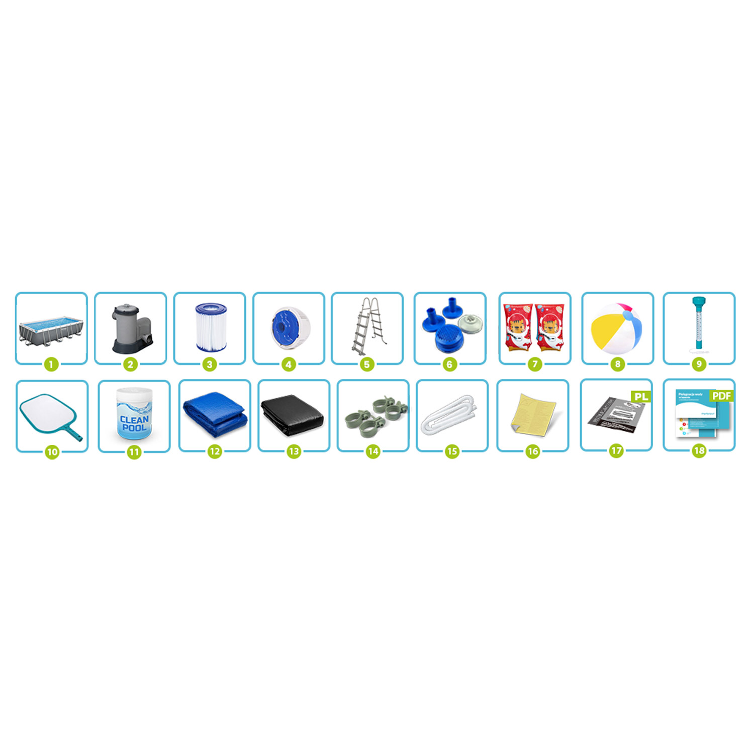 Záhradný bazén s rámom 549 x 274 x 122 cm 12 v 1 Bestway 56465 – Obrázok 8