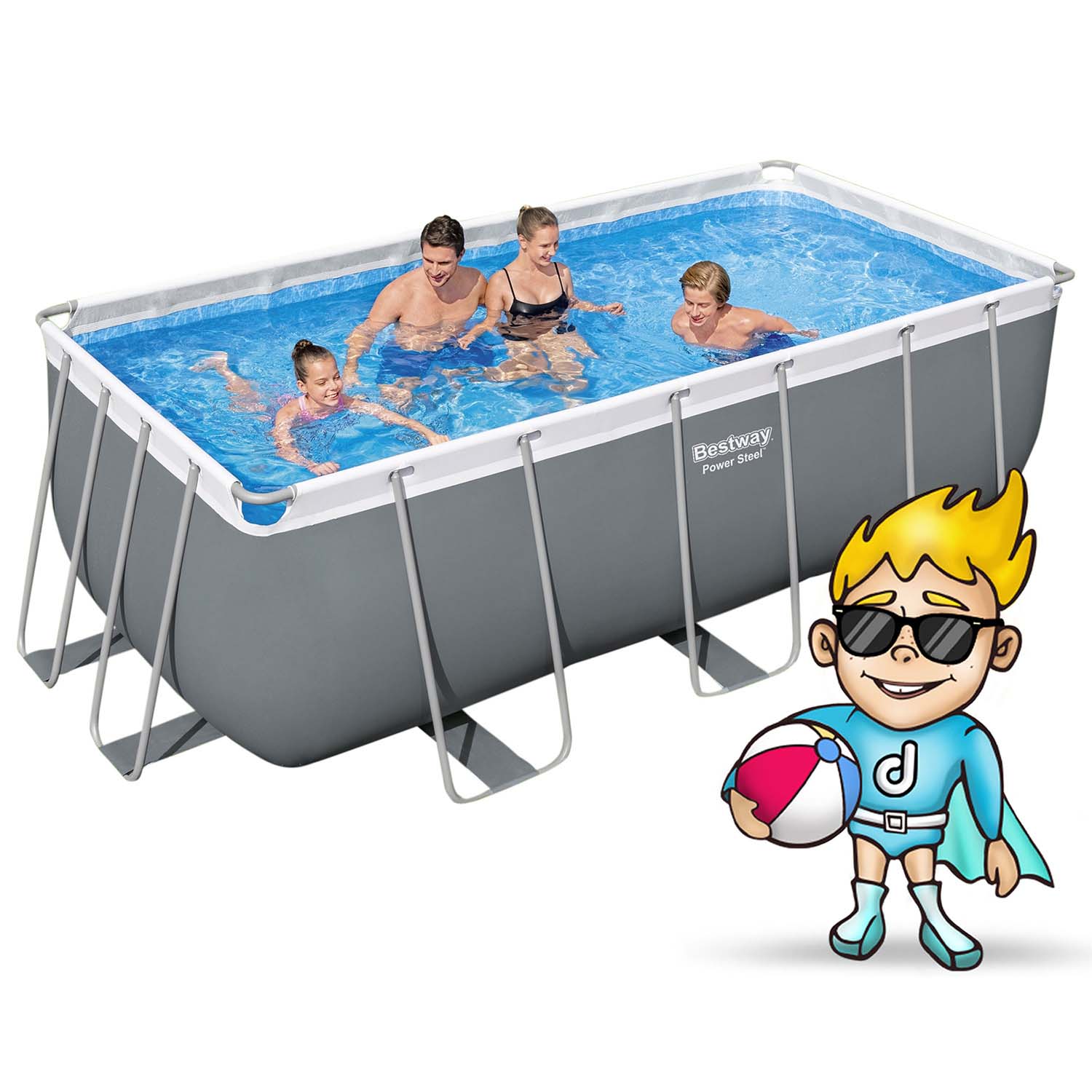 Záhradný bazén s rámom 412 x 201 x 122 cm 11 v 1 Bestway 56456N – Obrázok 7