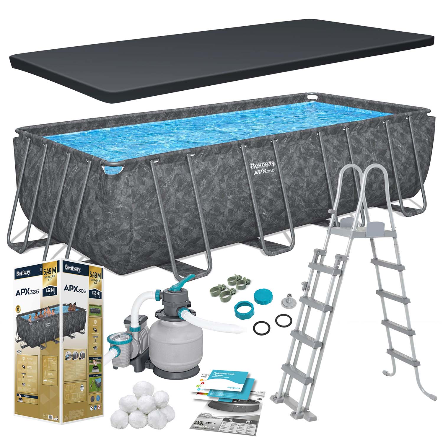 Záhradný bazén s rámom 549 x 274 x 132 cm 11 v 1 Bestway 561KA