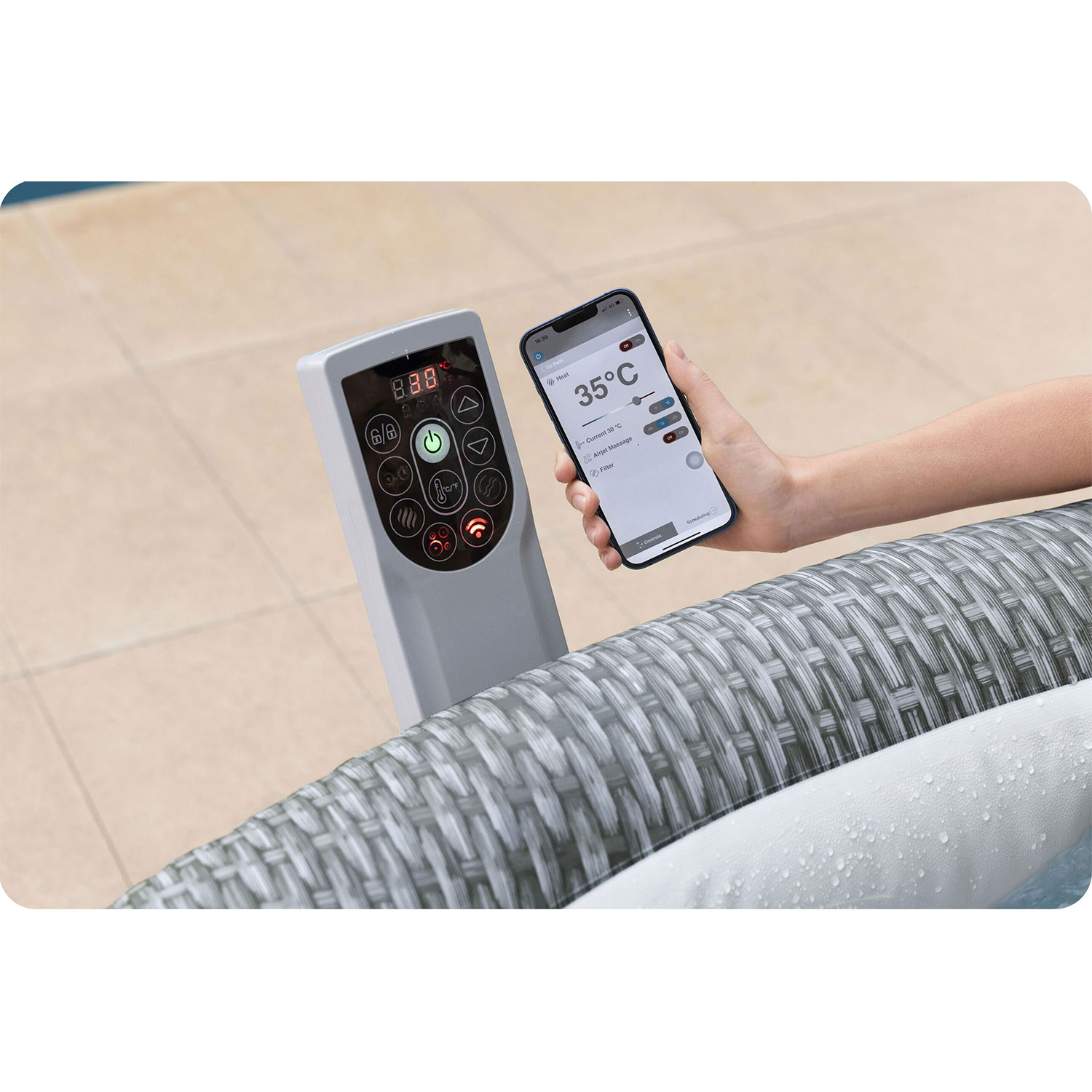 Nafukovacia vírivka Lay-Z Bali Grey pre 6 osôb Bestway 6001N – Obrázok 11