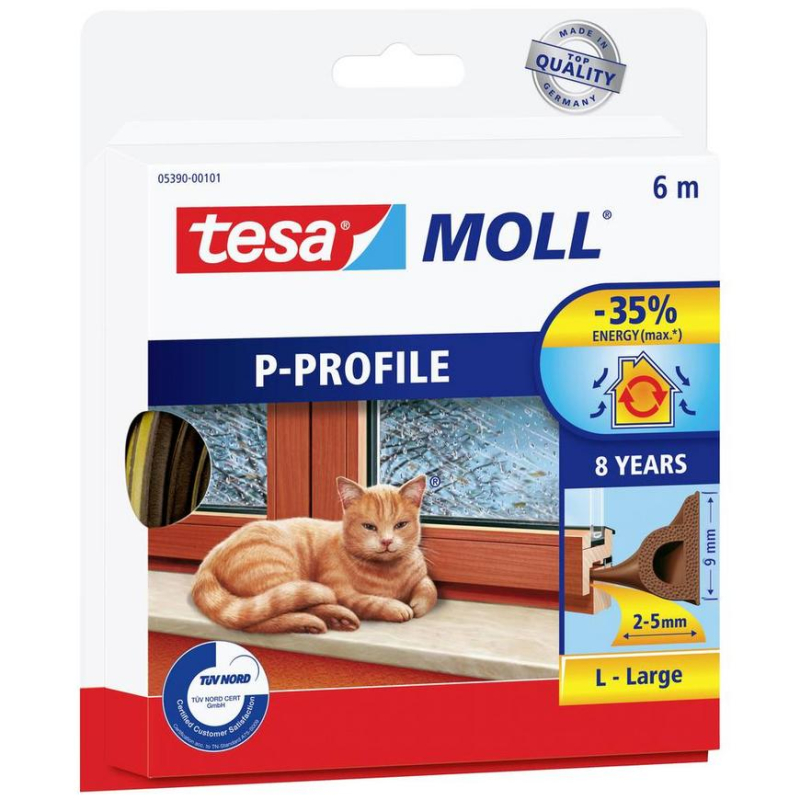 Tesnenie tesa profil P, hnedé, L-6 m