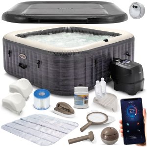 Nafukovacia vírivka s hydromasážou pre 4 osoby INTEX 28450 + generátor chlóru