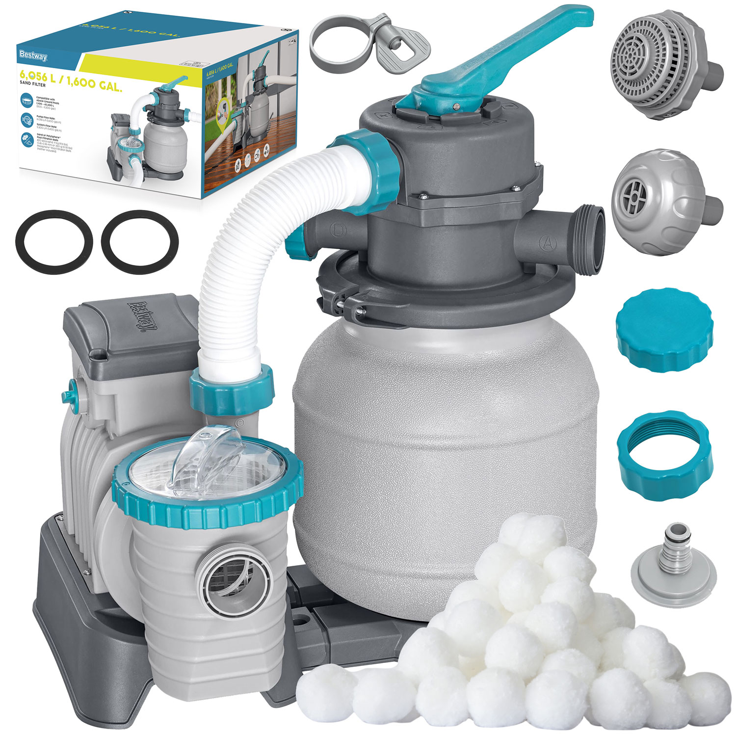 Bestway 58497 Bazénové čerpadlo na piesok + filtračné guľôčky 6056 l/h