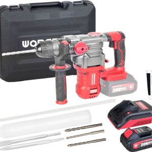 Kladivo Worcraft CRH-S20LiBDM, 20V Li-ion, ShareSYS, SDS+ 4,5J, bezuhlíkové, SET 1x akumulátor 4.0Ah, 1x rýchlonabíjačka