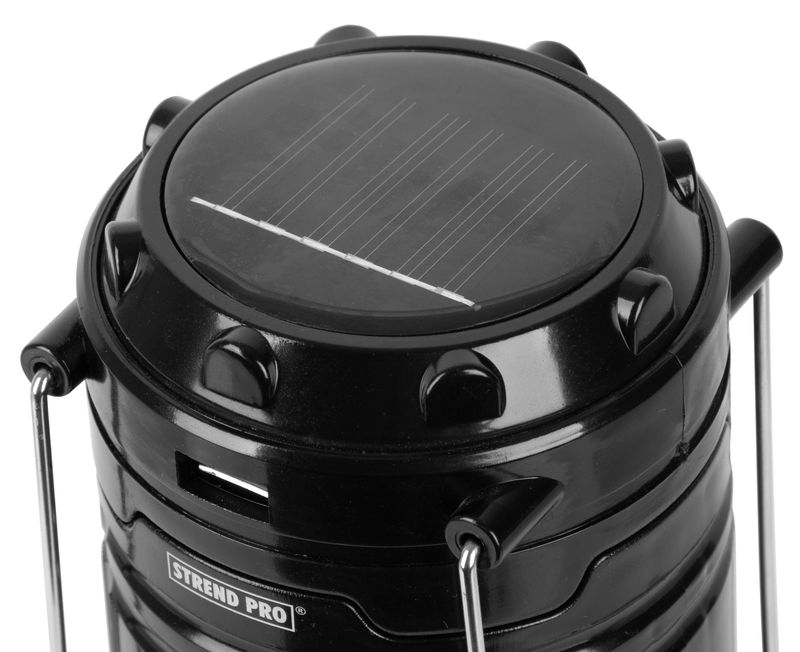 Lampa Strend Pro Camping CL102, LED, 80 lm, 1200 mAh, efekt plameňa, kempingové svietidlo, solárne nabíjanie, USB výstup – Obrázok 5