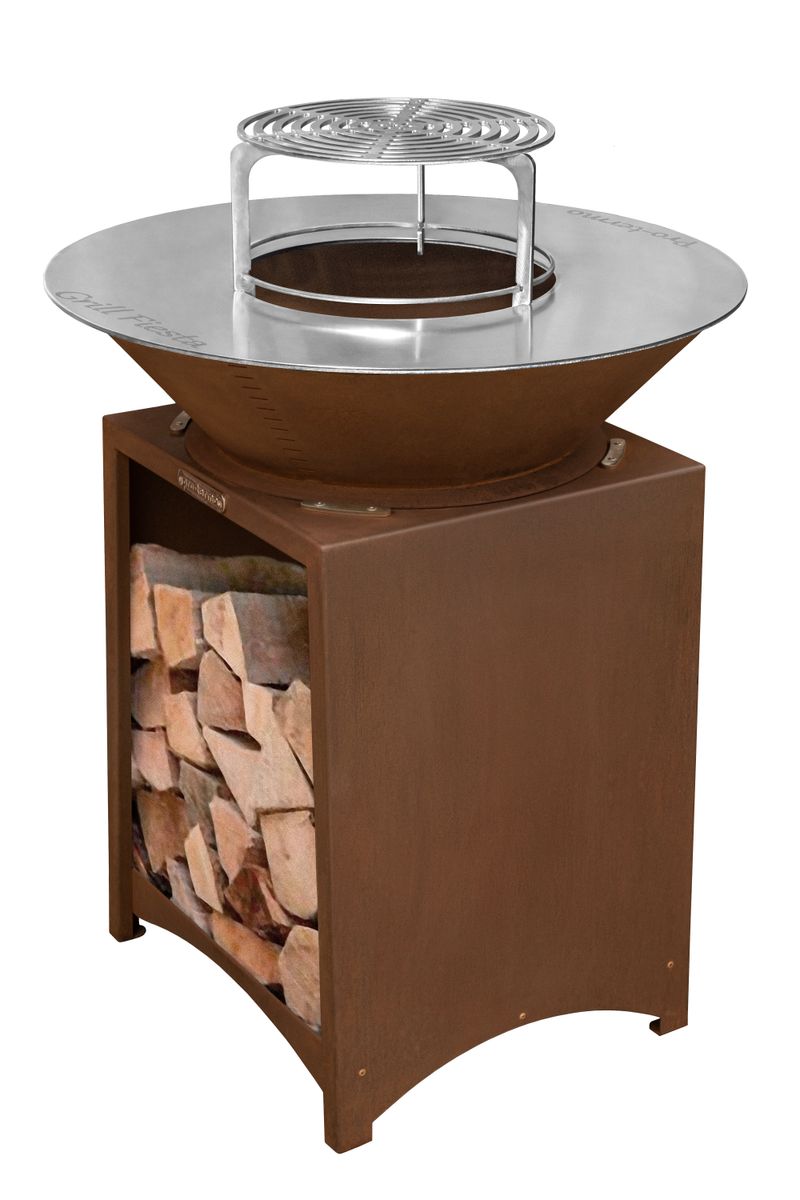 Gril Strend Pro Fiesta, prevedenie rust, oceľ, priemer 100 cm, s ohniskom
