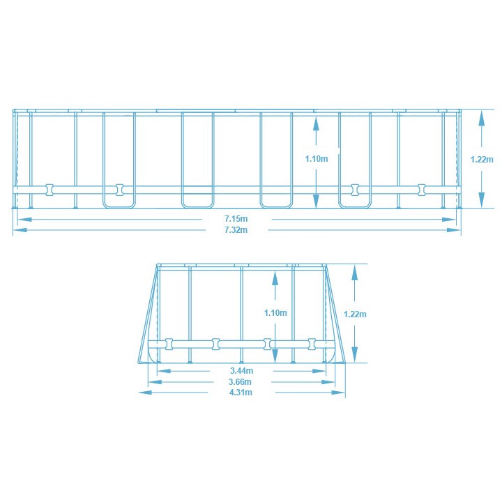 Záhradný bazén s rámom 732 x 366 x 122 cm 12-v-1 Bestway 5611T – Obrázok 6
