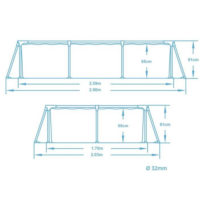 Záhradný bazén s rámom 259 x 170 x 61 cm Bestway 56403N – Obrázok 2