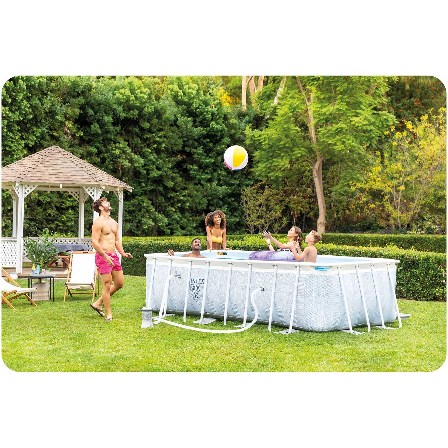 Záhradný bazén s rámom 400 x 200 x 100 cm 18-v-1 sada INTEX 26780 – Obrázok 9