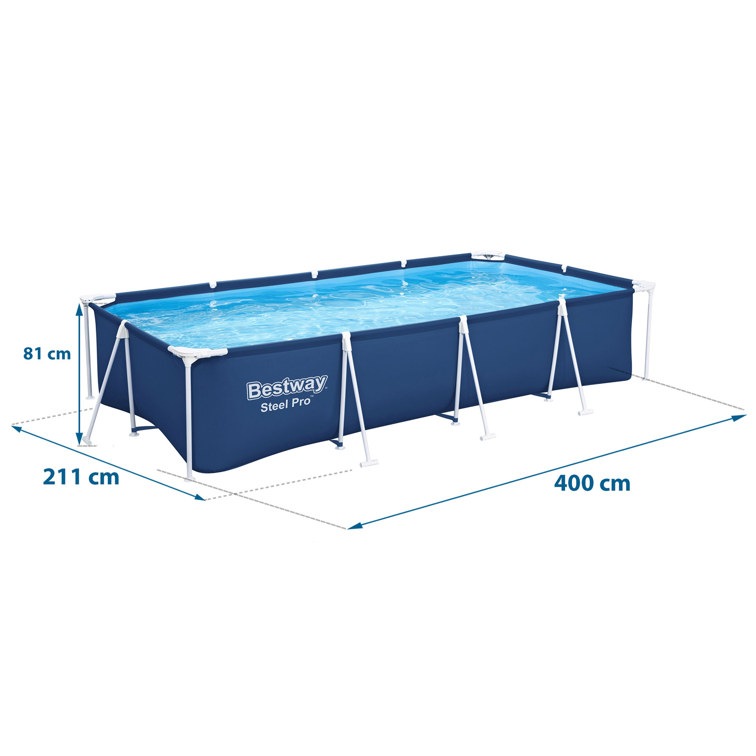 Záhradný bazén s rámom 400 x 211 x 81 cm 15 v 1 Bestway 56405N – Obrázok 3