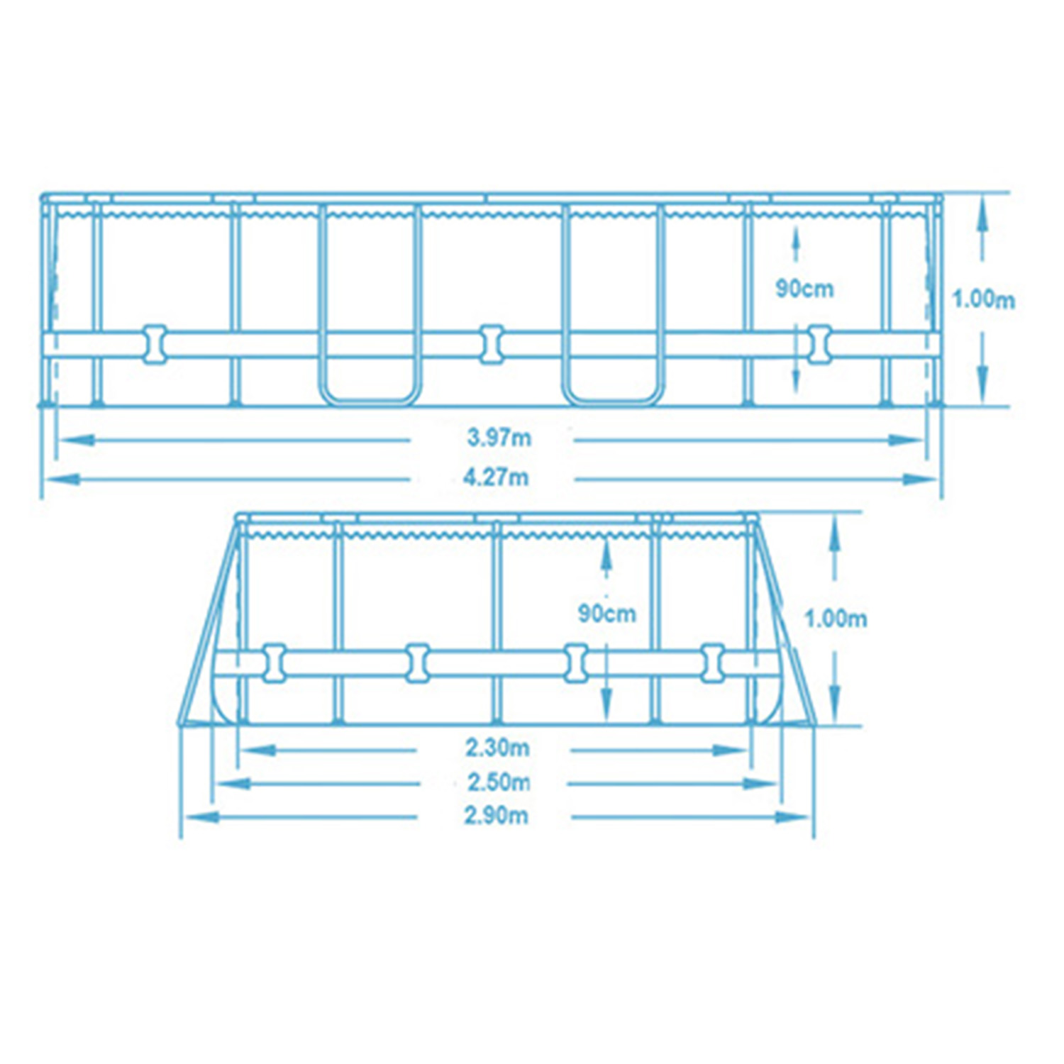 Záhradný bazén s rámom 427 x 250 x 100 cm 18 v 1 Bestway 56620 – Obrázok 2