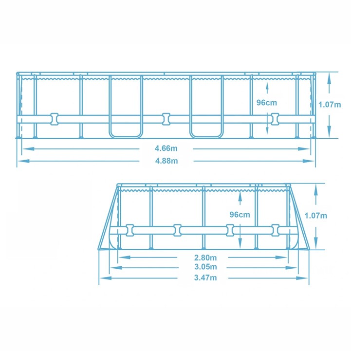 Záhradný bazén s rámom 488 x 305 x 107 cm 18 v 1 Bestway 56448 – Obrázok 2