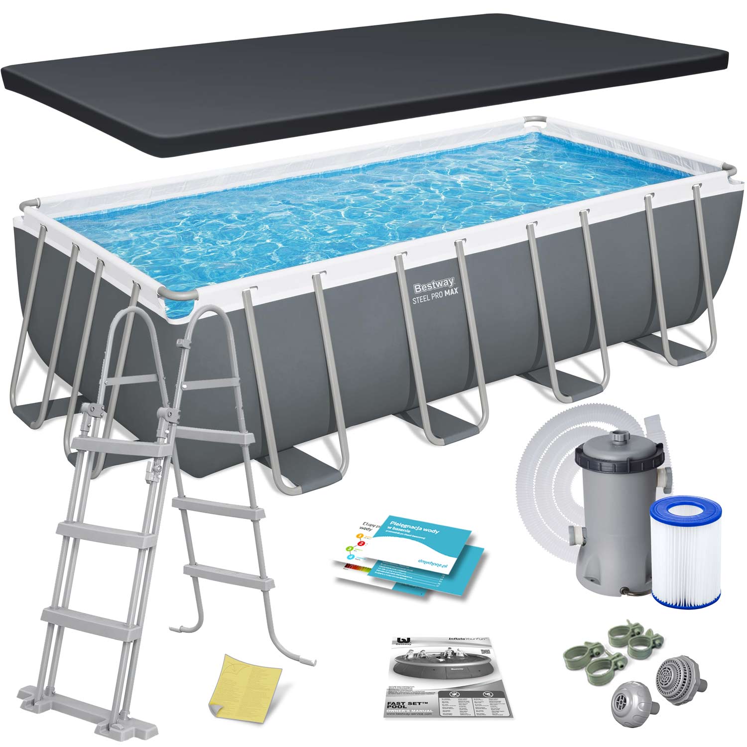 Záhradný bazén s rámom 488 x 244 x 122 cm 12-v-1 Bestway 56670
