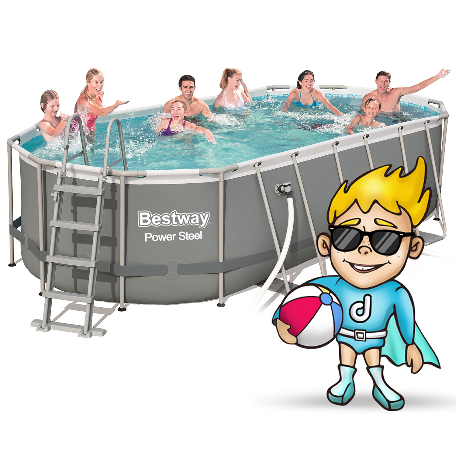 Záhradný bazén s rámom 549 x 274 x 122 cm 17 v 1 Bestway 56710 – Obrázok 8