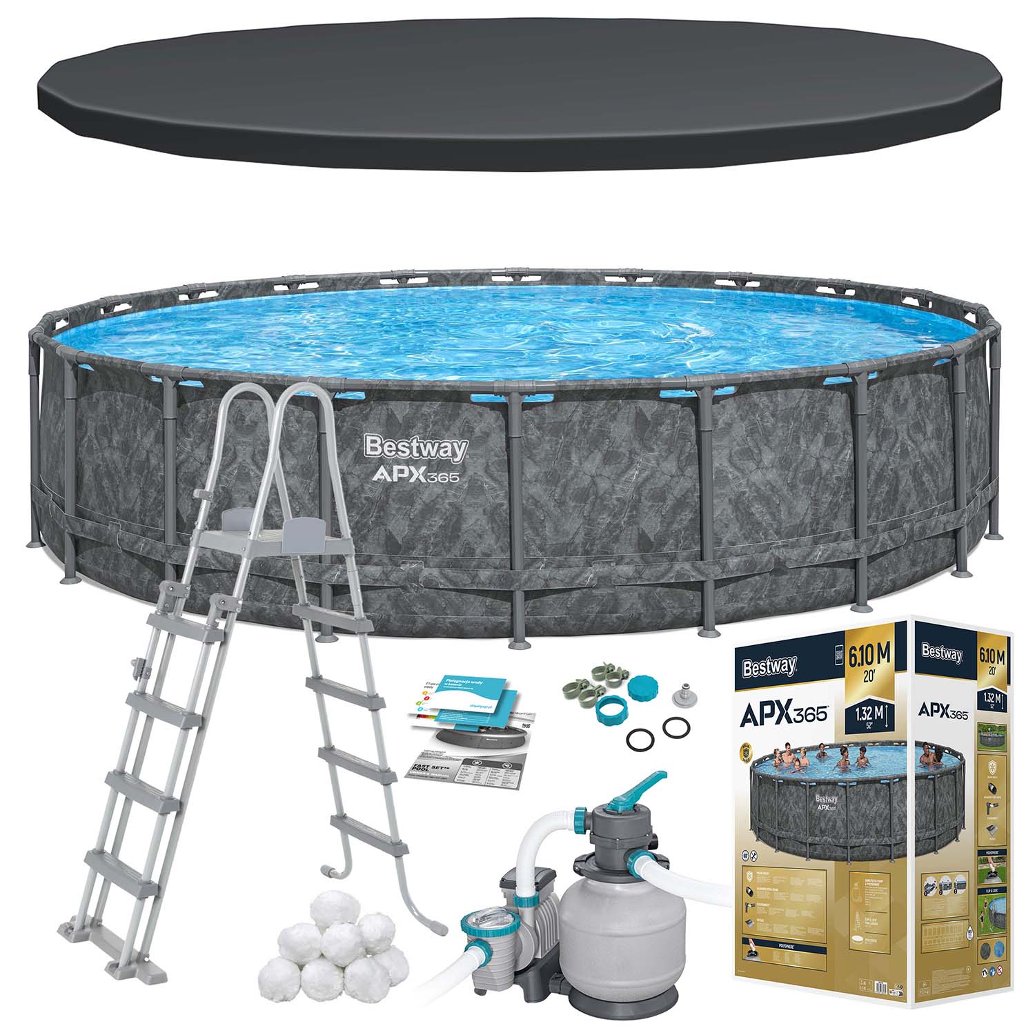 Záhradný bazén s rámom 671 x 132 cm 11-v-1 Bestway 561JZ