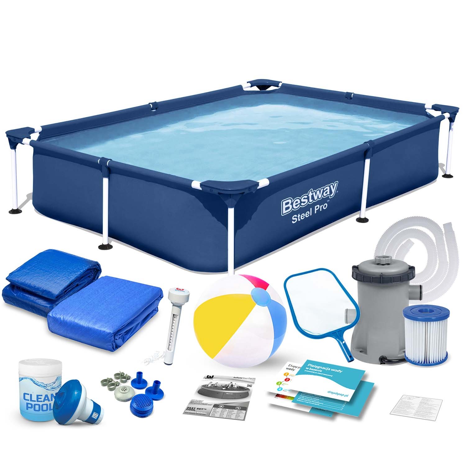 Obdĺžnikový bazén s rámom 221x150x43 cm 16 v 1 Bestway 56401N