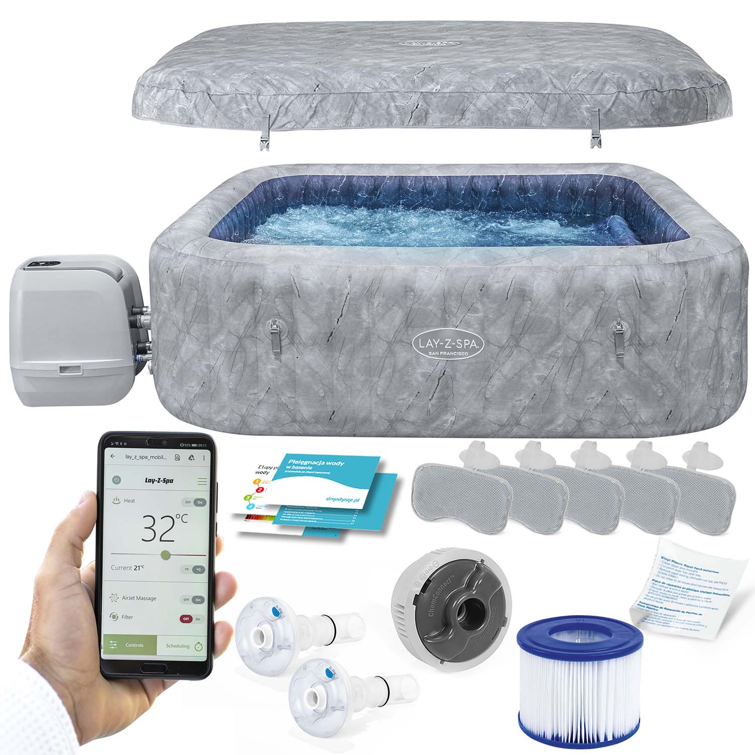 Nafukovacia vírivka Lay-Z San Francisco Pro 7-miestna Bestway 6001Q