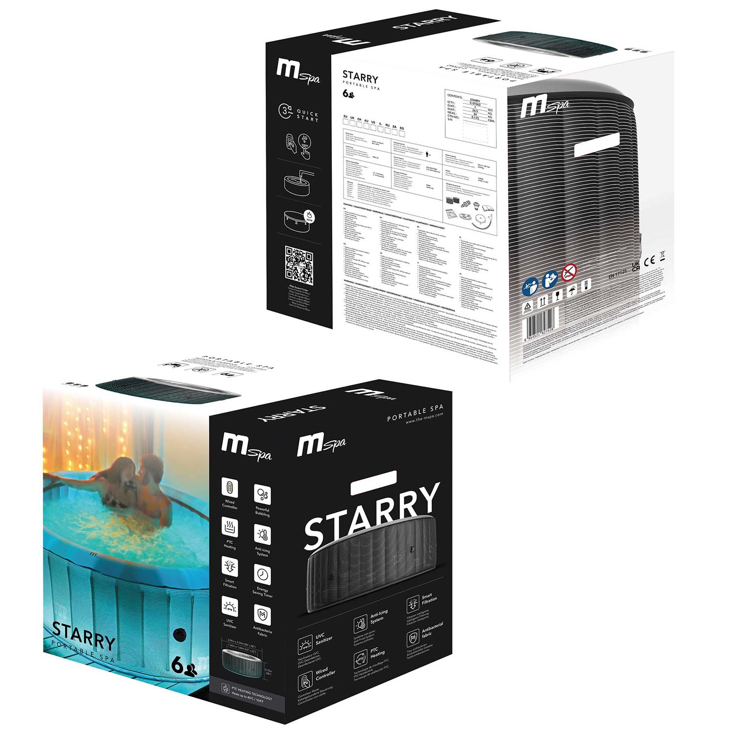 Nafukovacia vírivka Starry pre 6 osôb mSpa – Obrázok 2