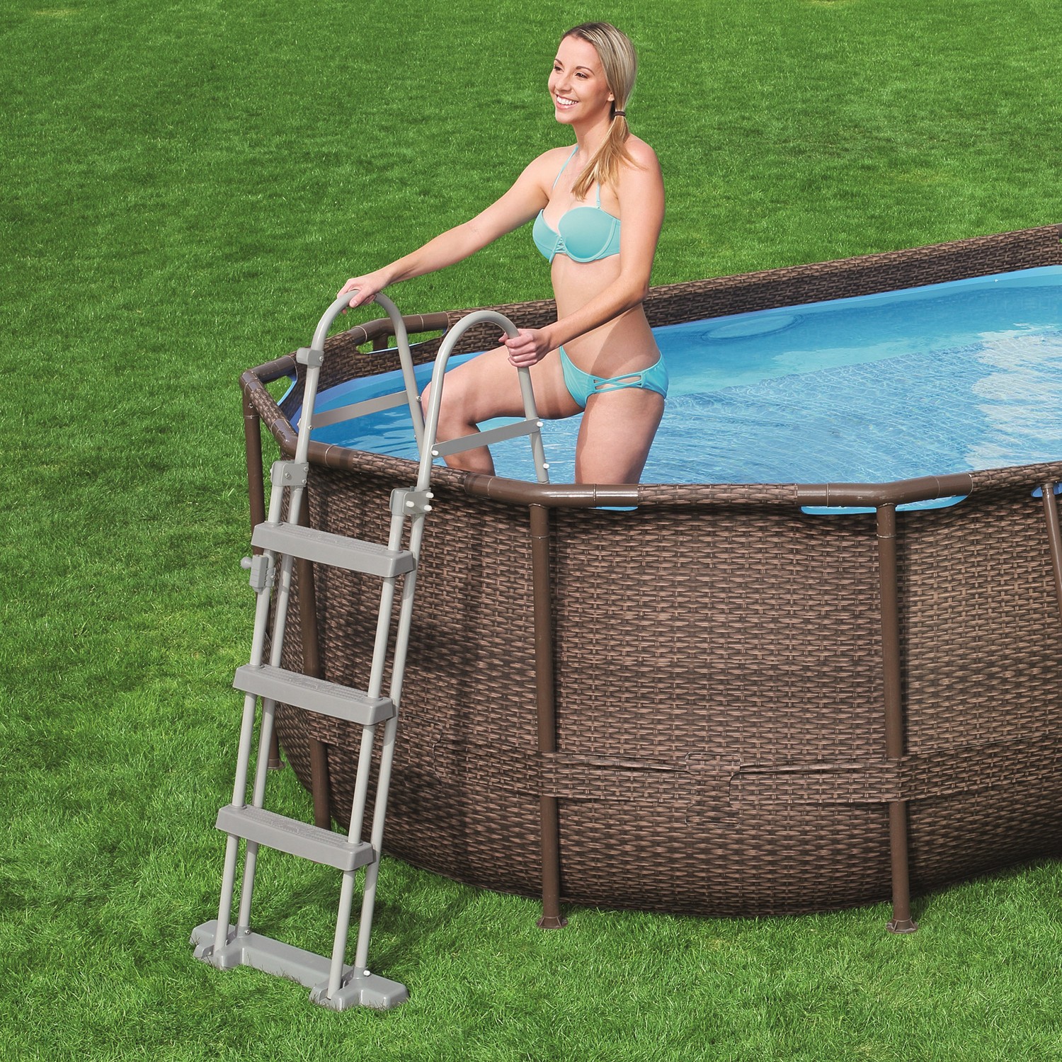 Bestway 58330 107 cm bezpečnostný rebrík do bazéna – Obrázok 4