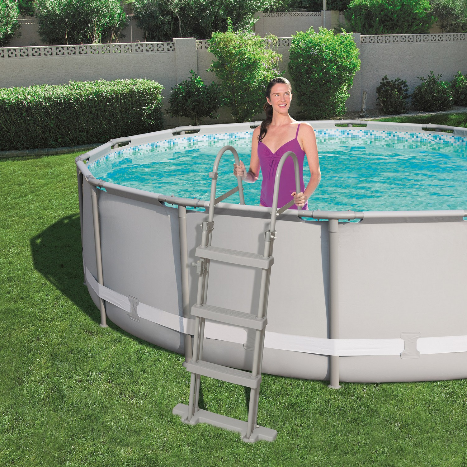 Bestway 58330 107 cm bezpečnostný rebrík do bazéna – Obrázok 2