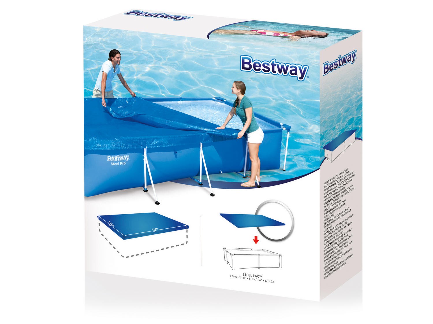 Kryt na rámový bazén 400 x 211 cm Bestway 58107 – Obrázok 2