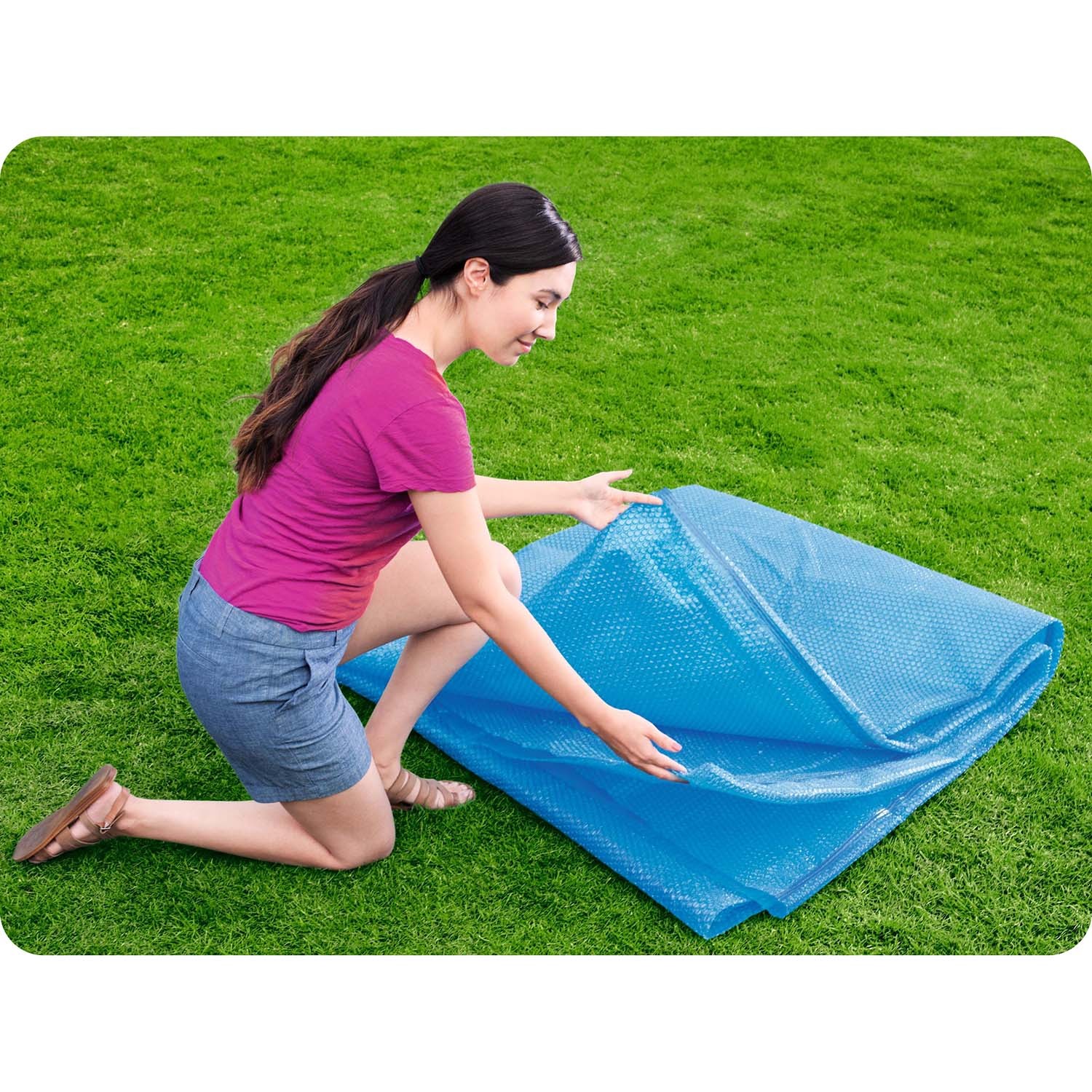 Solárny kryt na bazén s rámom 427 cm Bestway 58252 – Obrázok 5