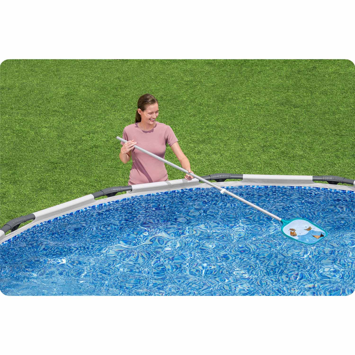Sada na čistenie bazéna, tyč 167 cm + vysávač + sieťka Bestway 58013 – Obrázok 4