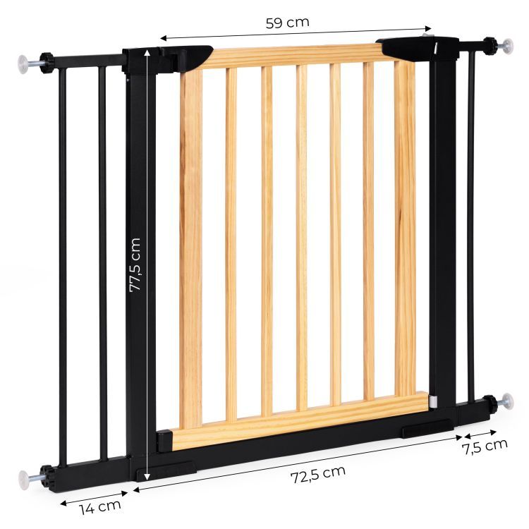 Bezpečnostná zábrana 74-100 cm na schody a dvere, kov, drevo, doplnkové panely, ECOTOYS – Obrázok 2
