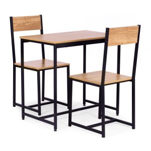 Nábytok: stôl, 2 stoličky, kov, MDF, ModernHome