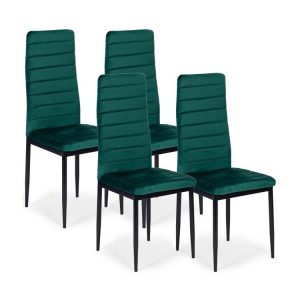 Stoličky s tvarovaným operadlom - VELVET GREEN - 4 kusy