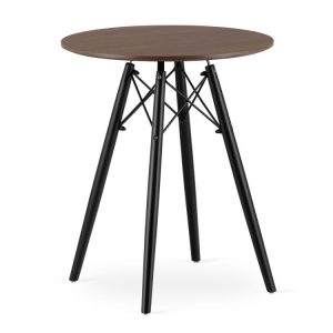 Konferenčný stolík TODI, moderný škandinávsky, hnedý, okrúhla doska, 60 cm